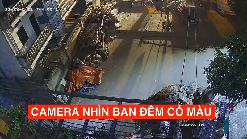 Camera nhà xưởng có màu ban đêm