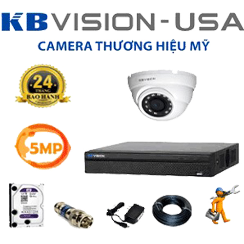 Dịch vụ lắp đặt trọn bộ 1 mắt Kbvision 5mp