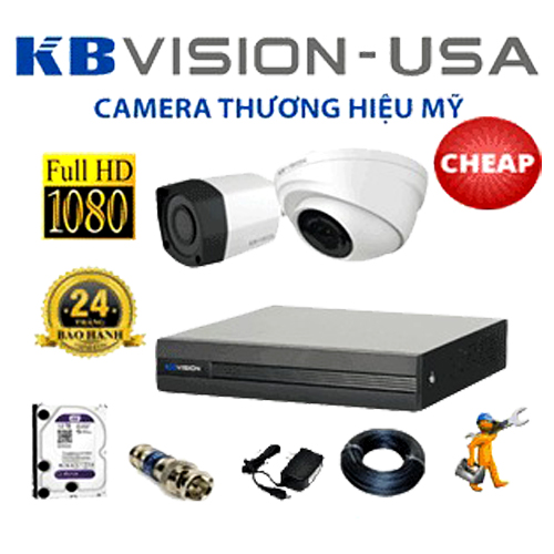 Dịch vụ lắp đặt trọn bộ camera 2 mắt Hkvision 2mp