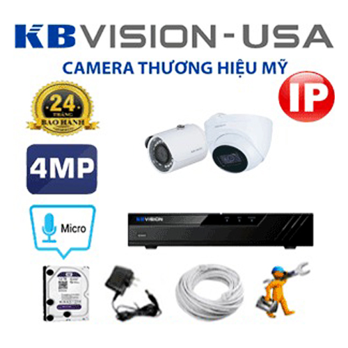 Dịch vụ lắp đặt trọn bộ camera 2 mắt Kbvision 4mp