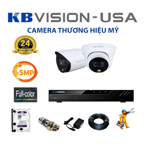 Dịch vụ lắp đặt trọn bộ camera 2 mắt Kbvision 5mp