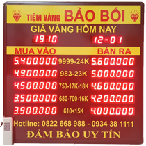 Bảng hiển thị tỷ giá vàng led 7 đoạn 30x40, kích thước 680x680x50