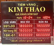 Bảng giá vàng điện tử tiệm vàng Kim Thảo