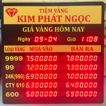 Bảng giá các loại vàng tại tiệm vàng Kim Phát Ngọc