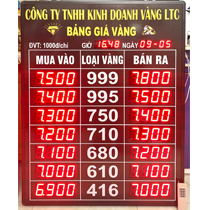 Bảng led giá vàng sử dụng led 50x70, kích thước 790x1000